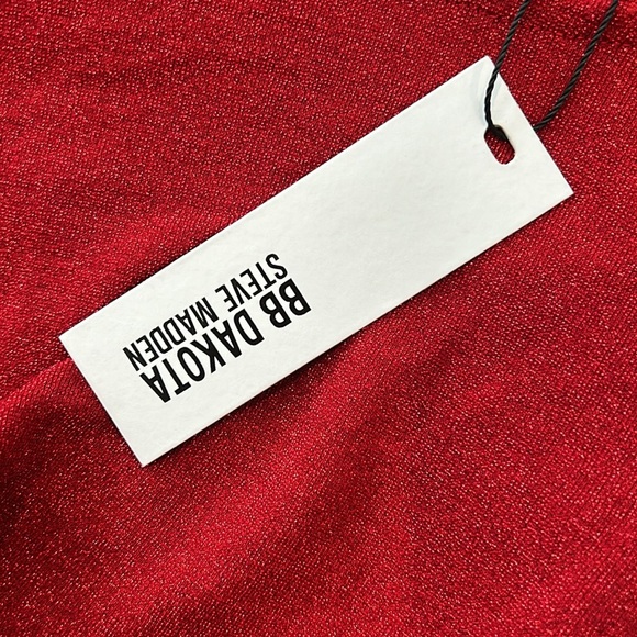 NWT BB Dakota X Steve Madden Crush Bodycon Sheath Red Long Sleeve Dress - Picture 7 of 8